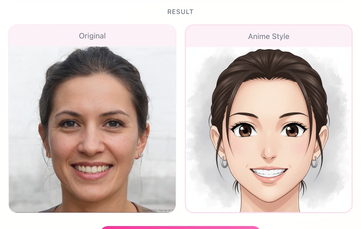 Anime style avatar - before and after