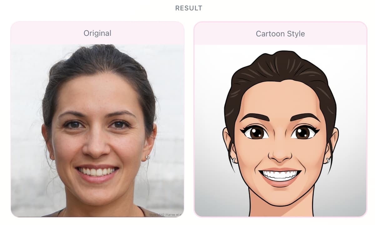 Cartoon style avatar - before and after