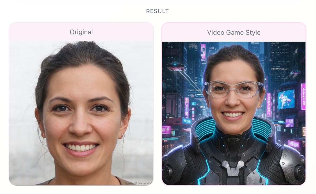 Video Game style avatar - before and after